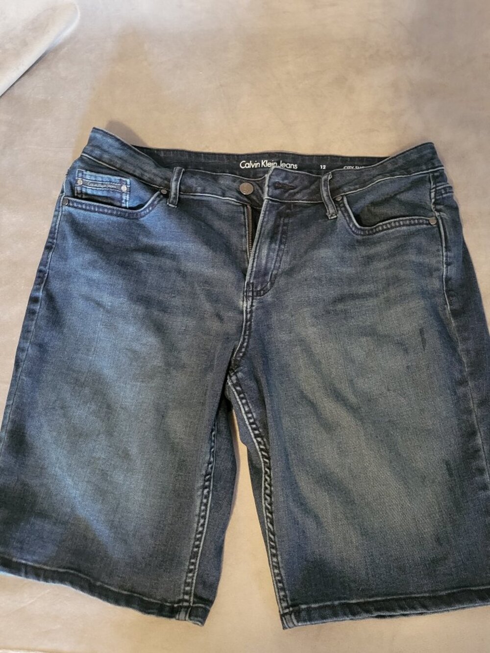 Calvin Klein Jeans City Short Bermuda Denim Shorts Blue Womens Size 12